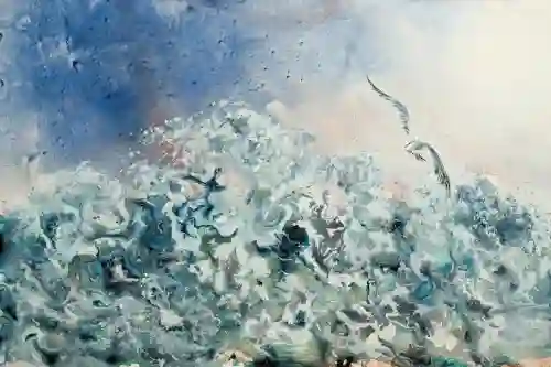 Gull Over A Stormy Sea